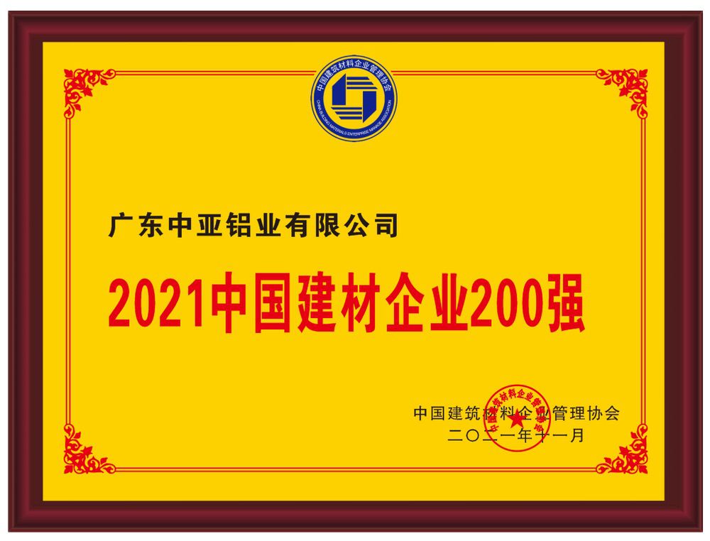 2021中國建材企業200強