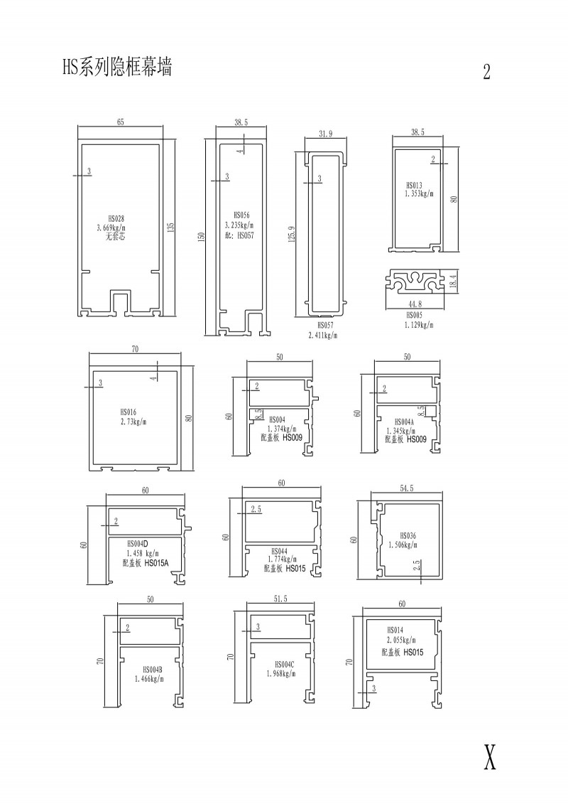 HS series hidden frame curtain wall